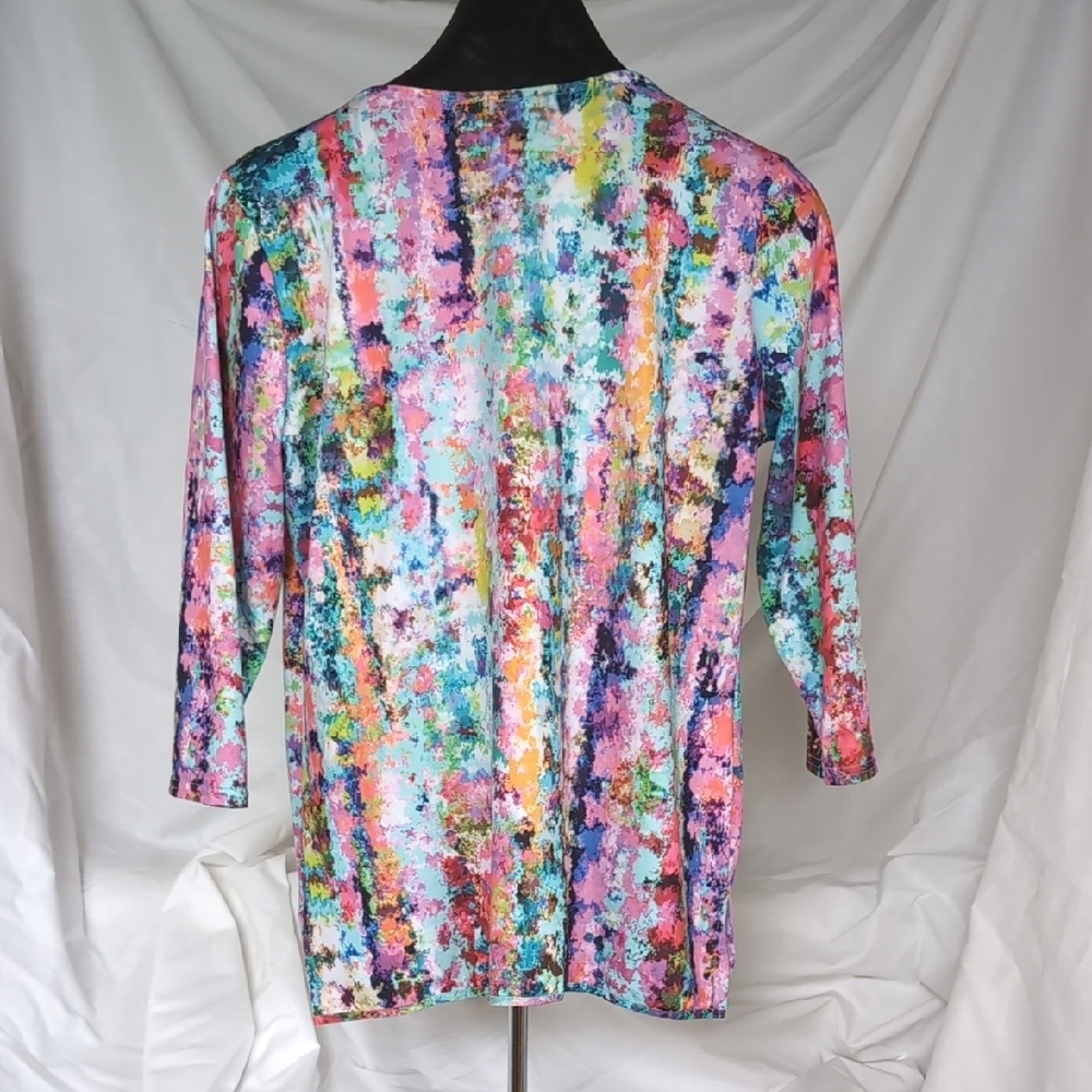 Peck & Peck Multicolor Abstract Women's Blouse - Picture 3 of 4